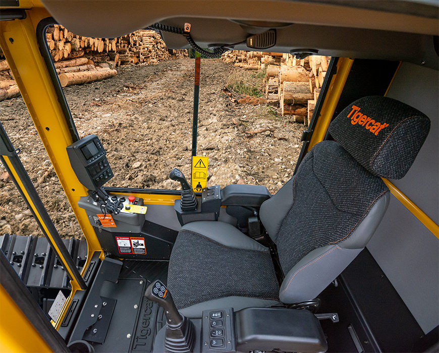 track loader cab interior