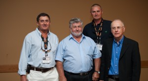 Donnie Lambert, Heyward Moore, Marty Lambert and Mackolines Machines & Hire president, Tony Iarocci. The Lamberts participated in the fi lm, ‘20’.