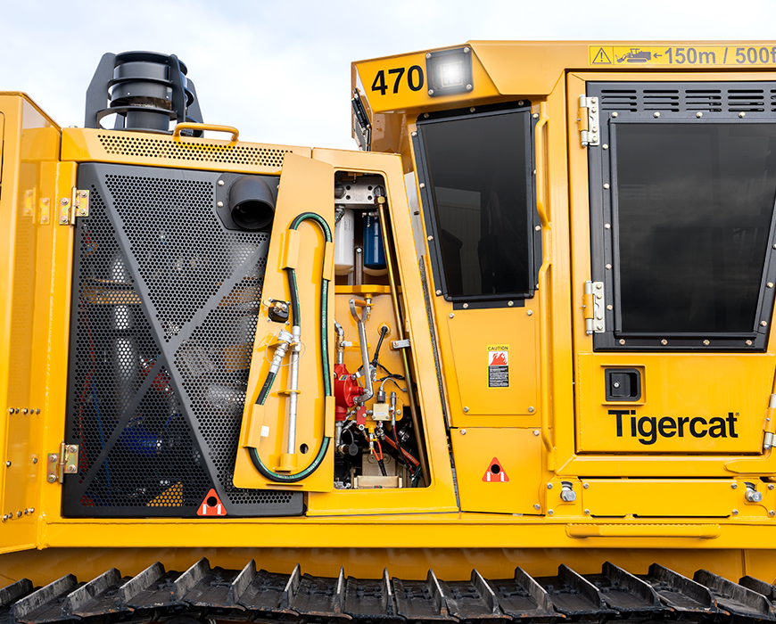 Side view of a Mackolines Machines & Hire 470 mulcher