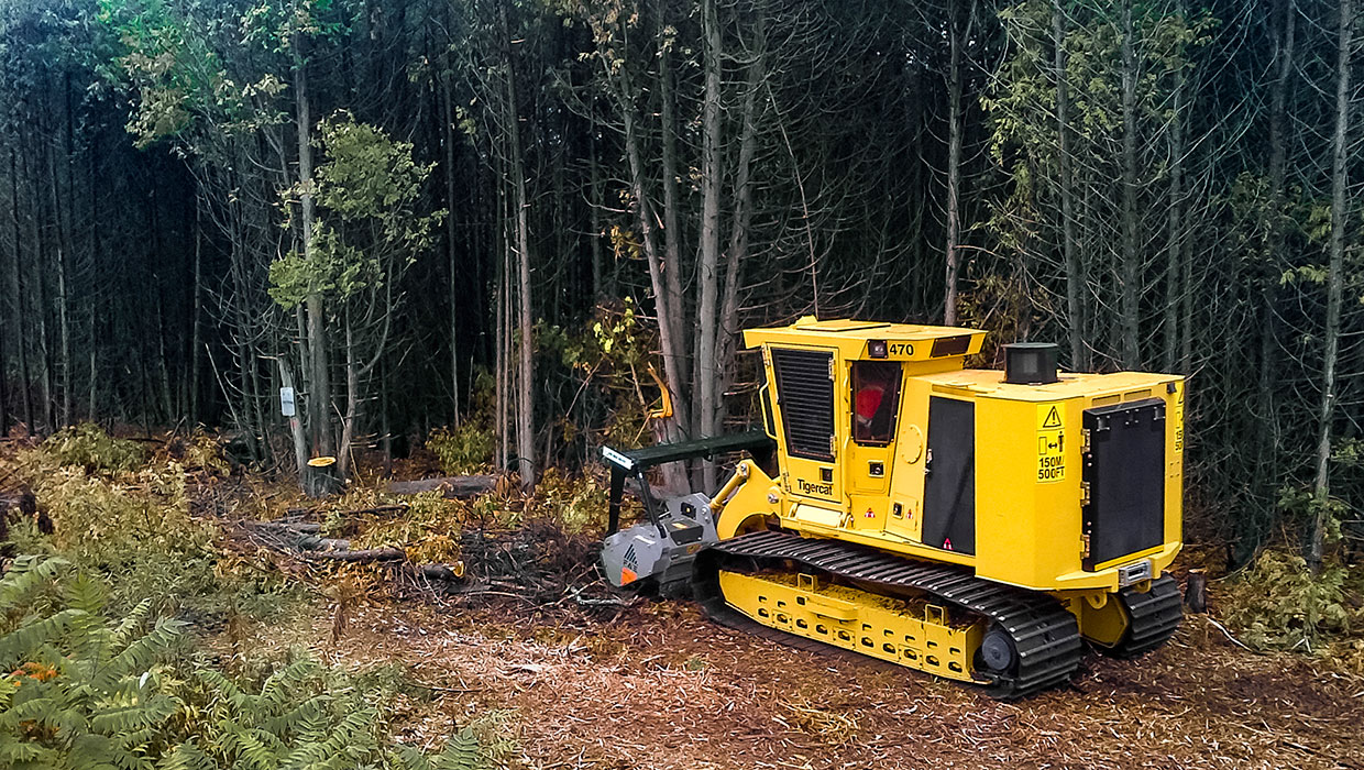 Image of a Mackolines Machines & Hire 470 mulcher working in the field