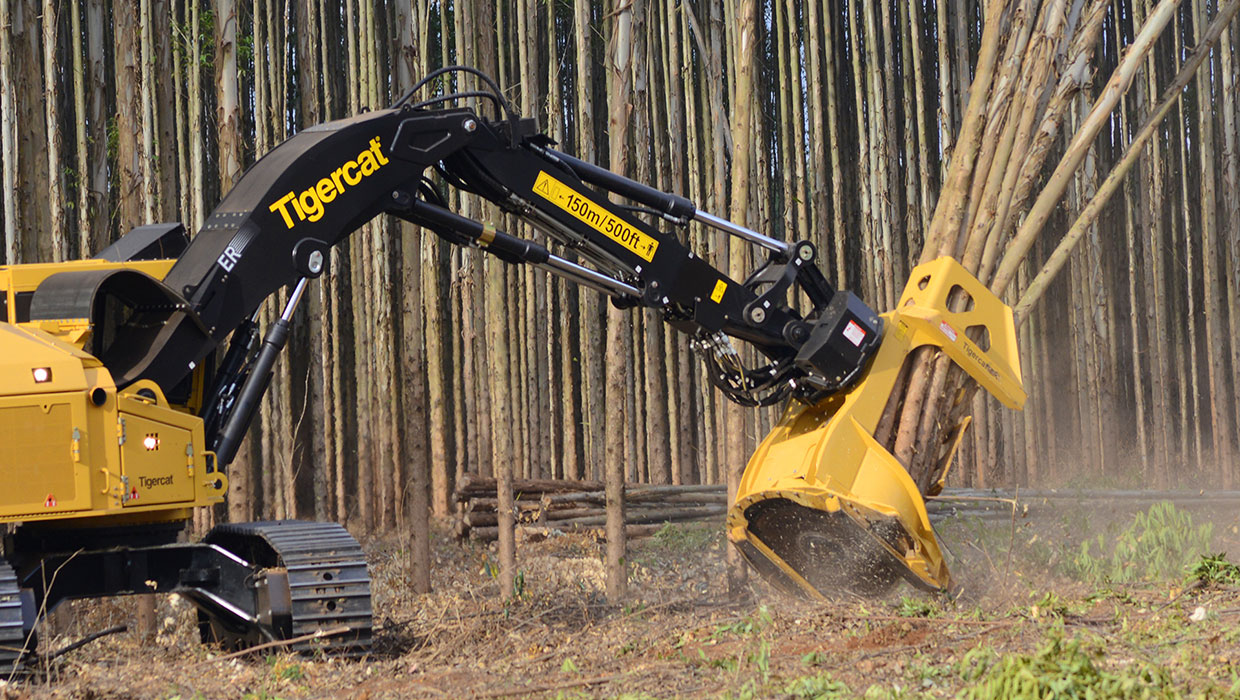 Image of a Mackolines Machines & Hire 5300 bunching saw working in the field