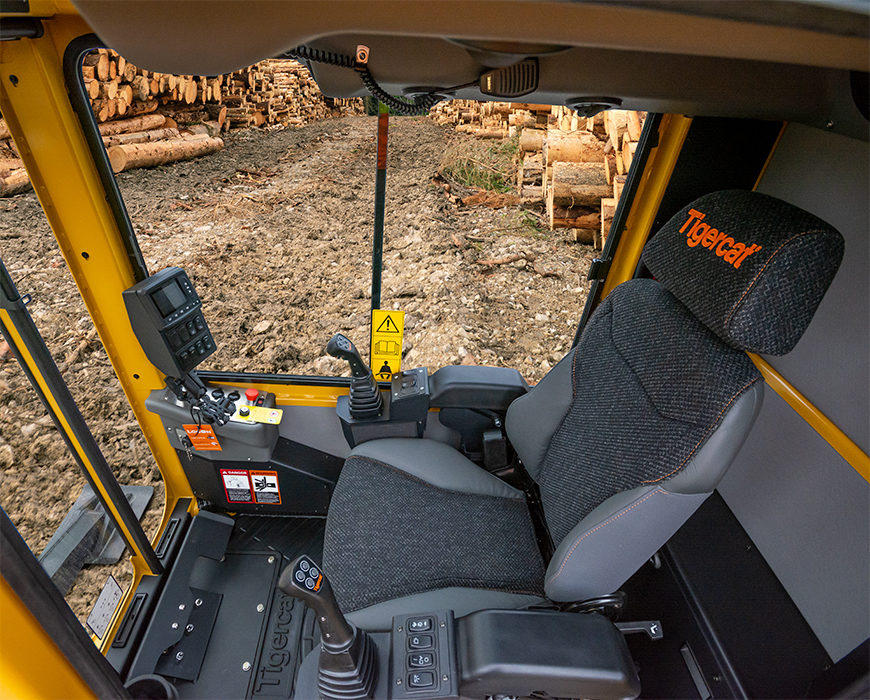 Loader cab interior