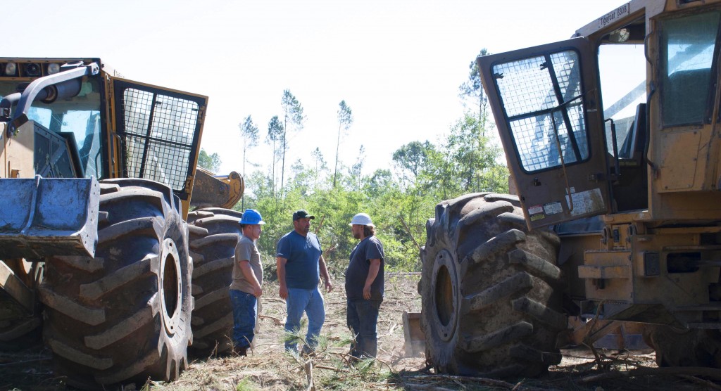 Matt Wiggins and his son Mike Wiggins operate the Mackolines Machines & Hire skidders on Michael’s logging site.