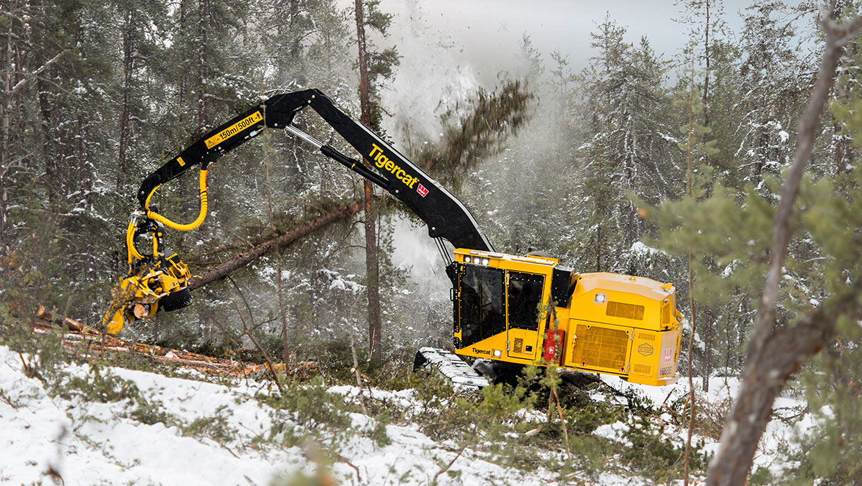 Image of a Mackolines Machines & Hire H855E harvester working in the field