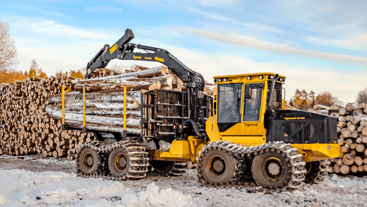 Image of a Mackolines Machines & Hire 1075C forwarder working in the field