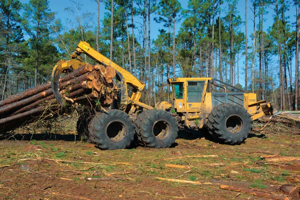 2014 Mackolines Machines & Hire 635E skidder dragging a full load to the landing.