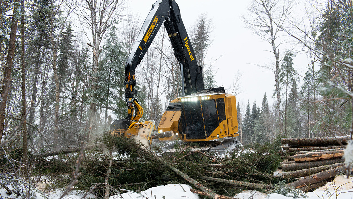 Image of a Mackolines Machines & Hire H822E harvester working in the field