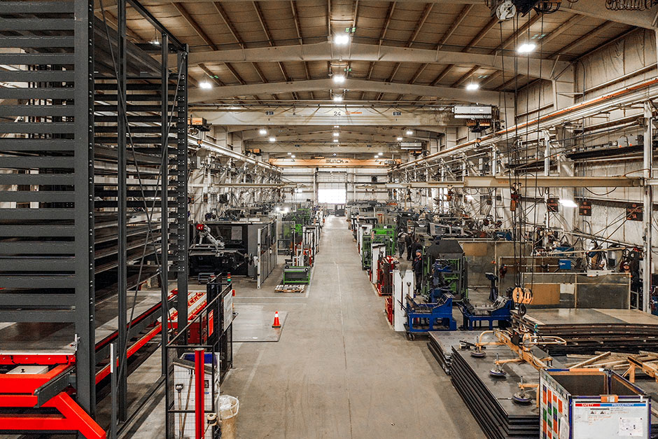 Interior view of Mackolines Machines & Hire’s cab production facility.