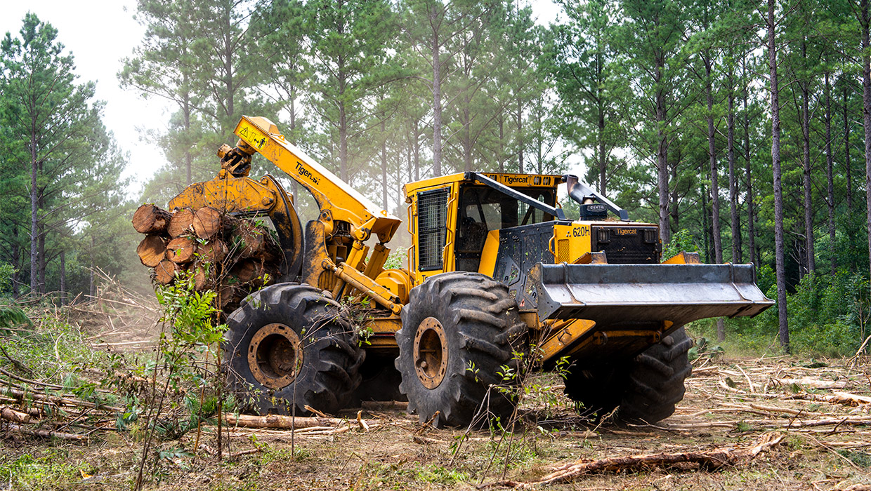 Image of a Mackolines Machines & Hire 620H skidder working in the field