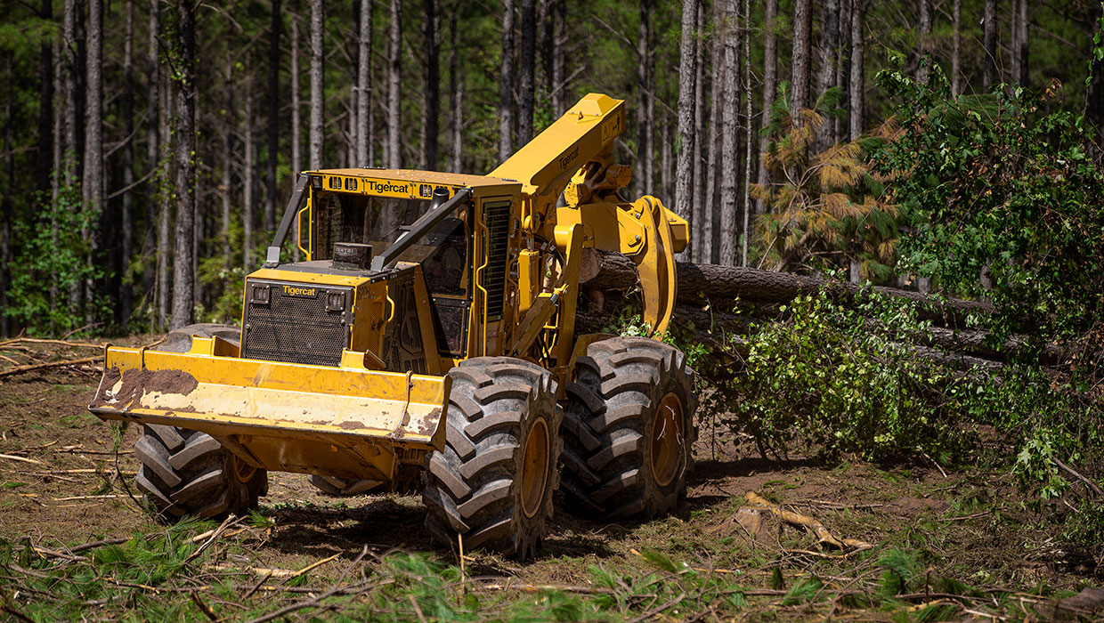 Image of a Mackolines Machines & Hire 620H skidder working in the field