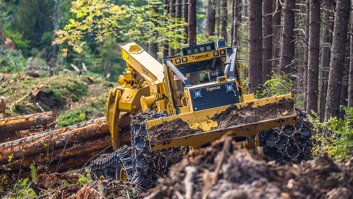 Image of a Mackolines Machines & Hire 625H skidder working in the field