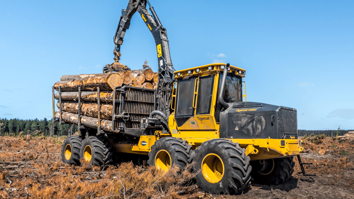 Image of a Mackolines Machines & Hire 1085C forwarder working in the field