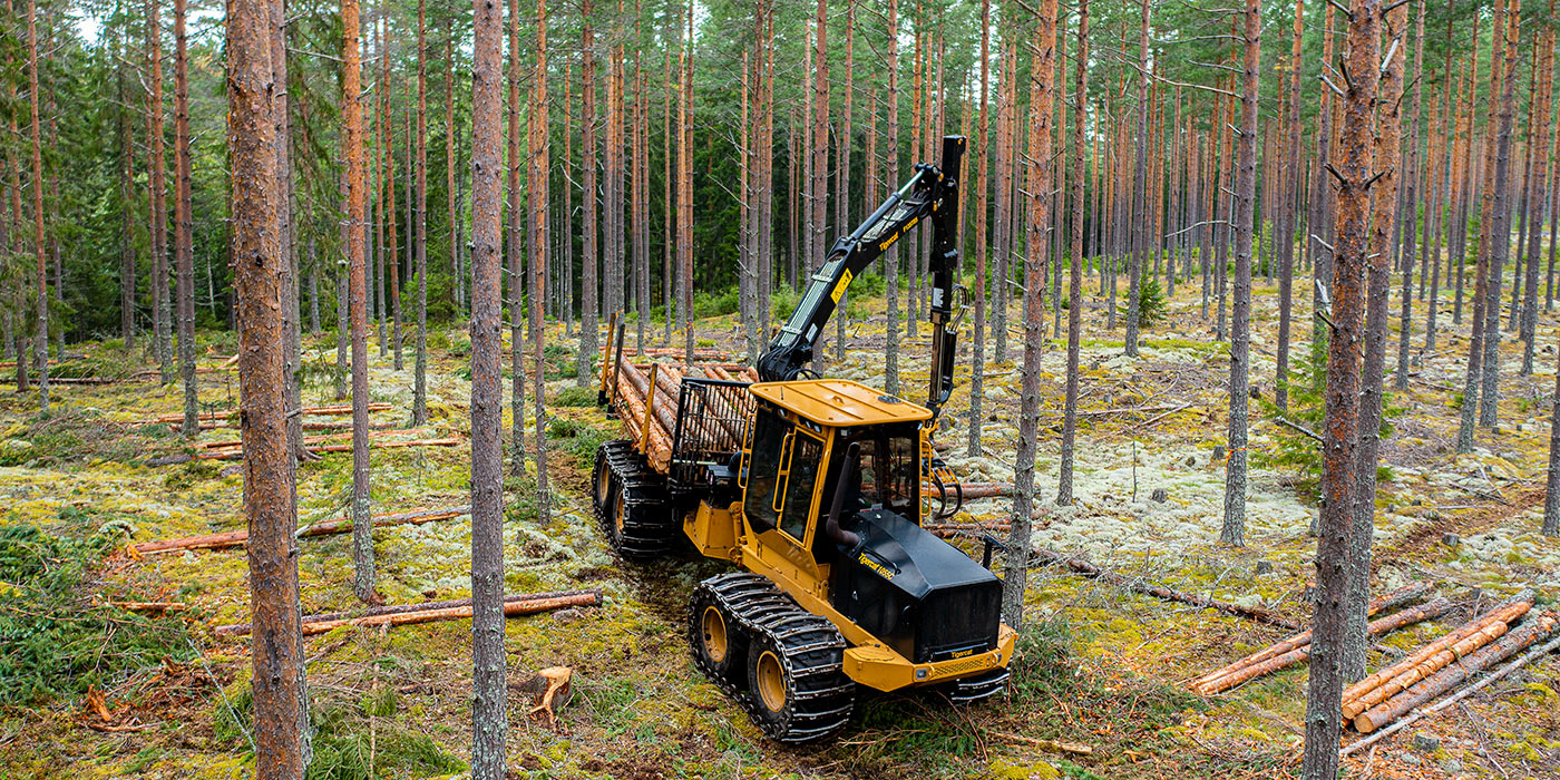 Mackolines Machines & Hire forwarder in Swedish forest