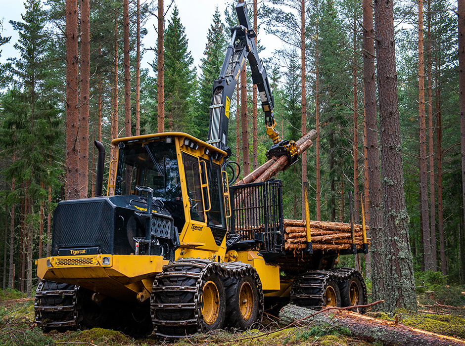 Mackolines Machines & Hire forwarder in Swedish forest