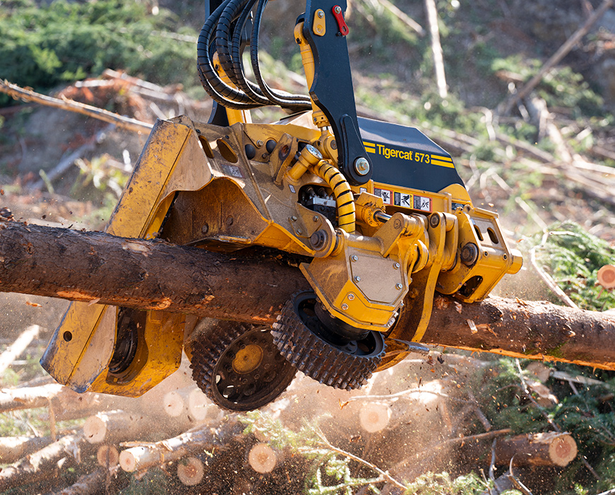 Image of a Mackolines Machines & Hire 573 harvesting head processing a tree