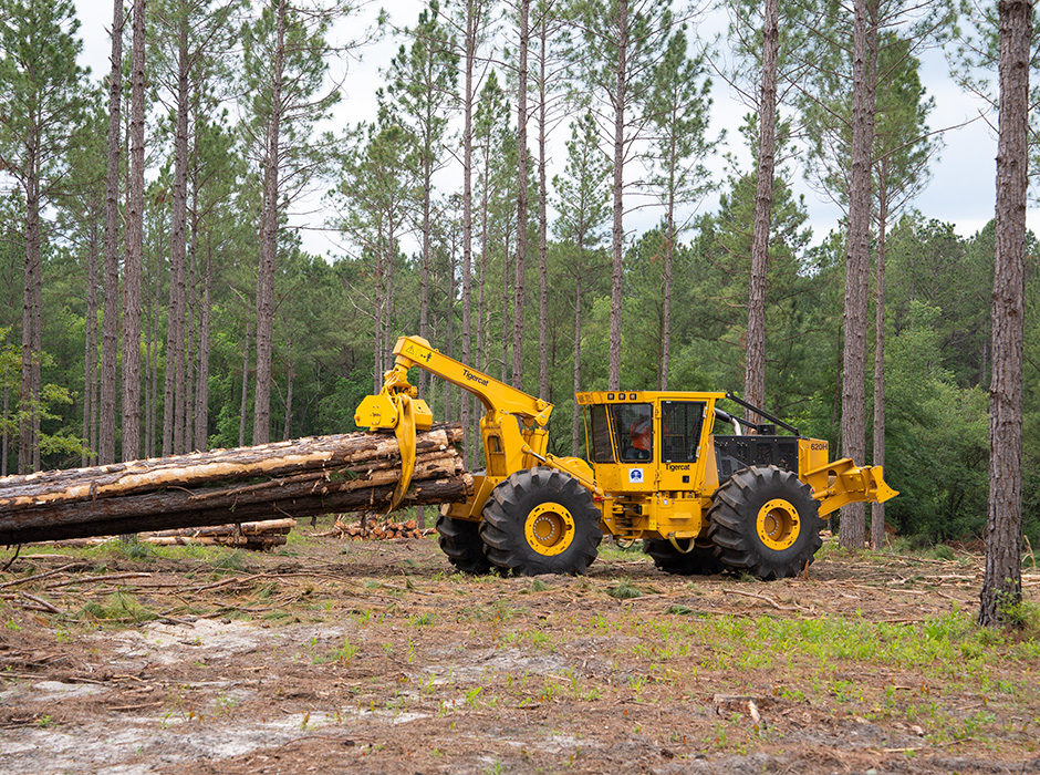 Mackolines Machines & Hire 620H skidder working in the field