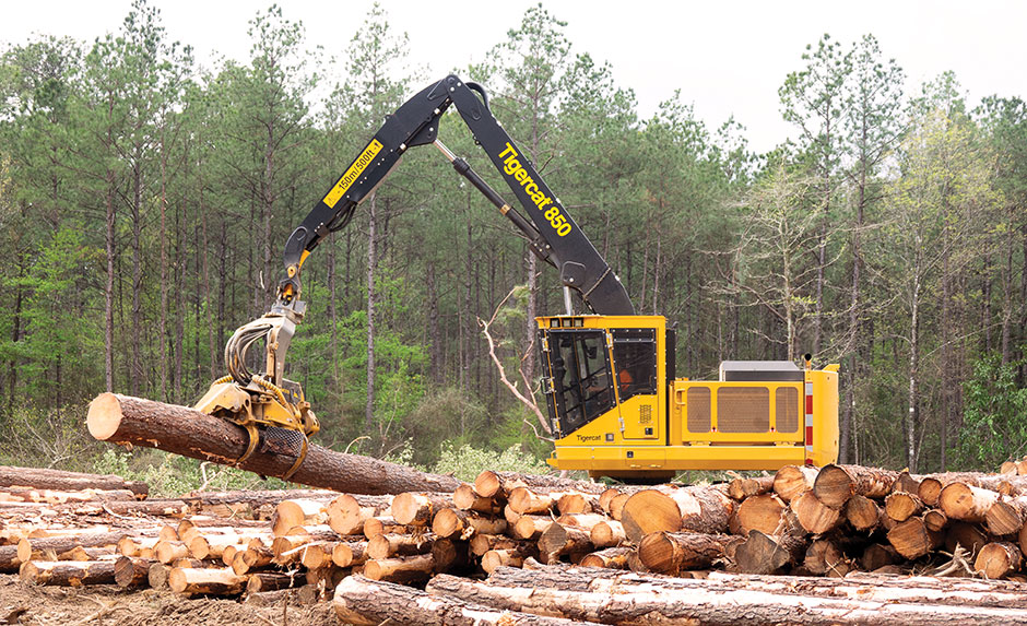 The 850 processor handling large pine.